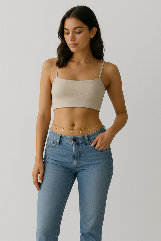 ADAORE Butterfly Waist Chain – gold-plated belly jewellery for women