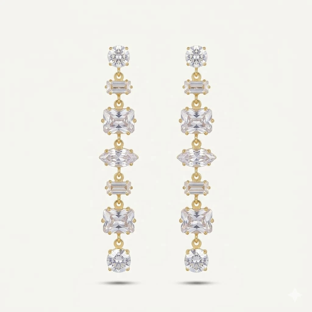Crystal Cascade Drop Earrings