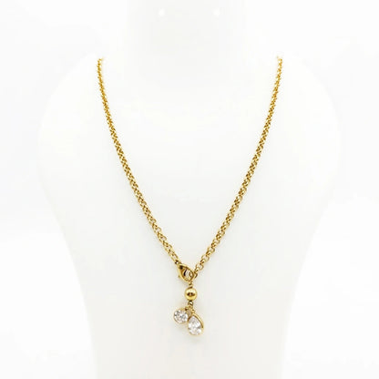 Crystal Drop Charm Necklace