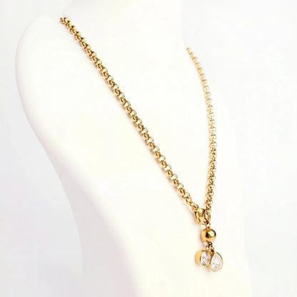 Crystal Drop Charm Necklace