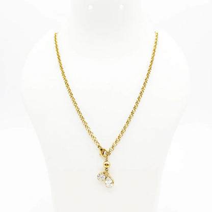Crystal Drop Charm Necklace