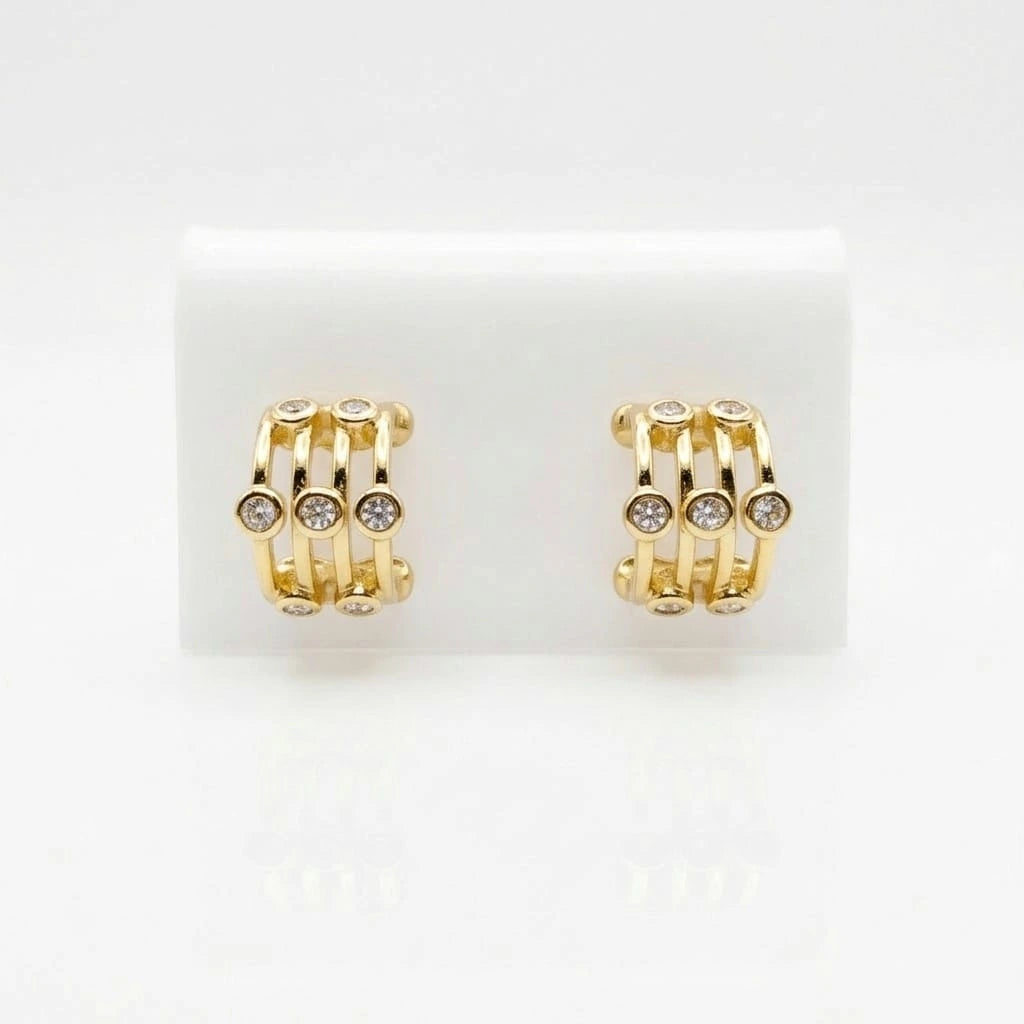 Crystal Line Stud Earrings