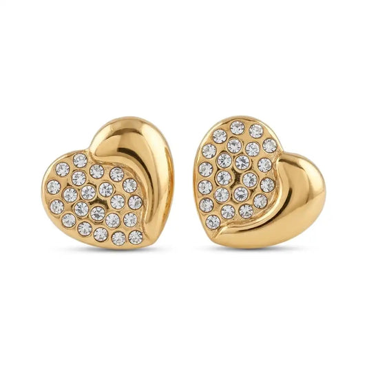 Pavé Heart Stud Earrings