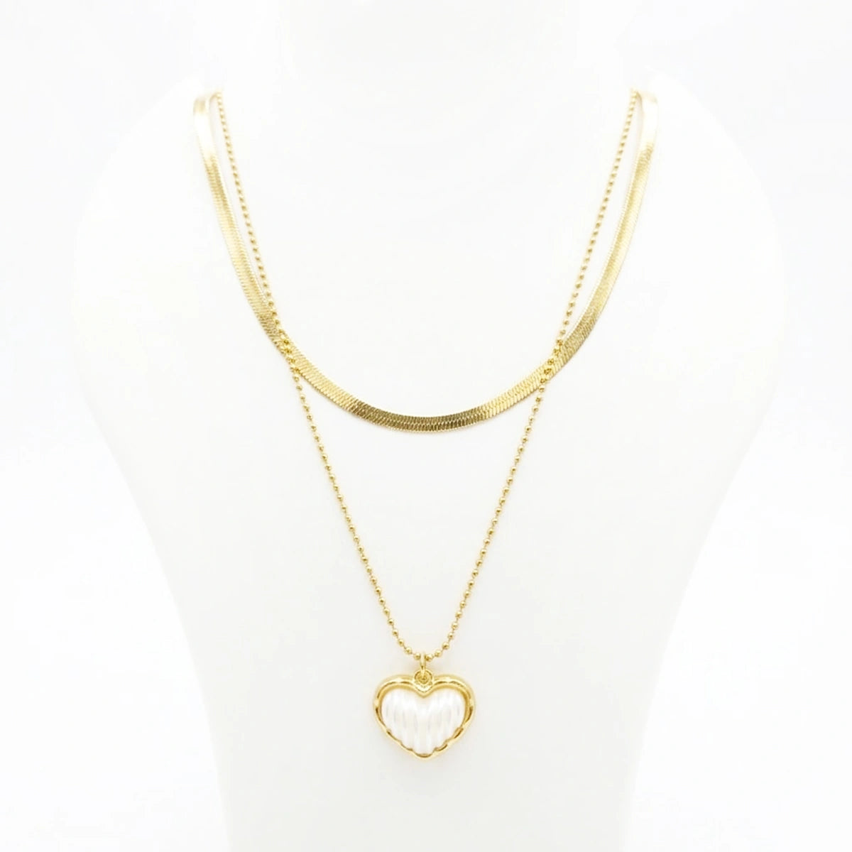 Pear Heart Layered Necklace