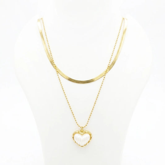 Pear Heart Layered Necklace