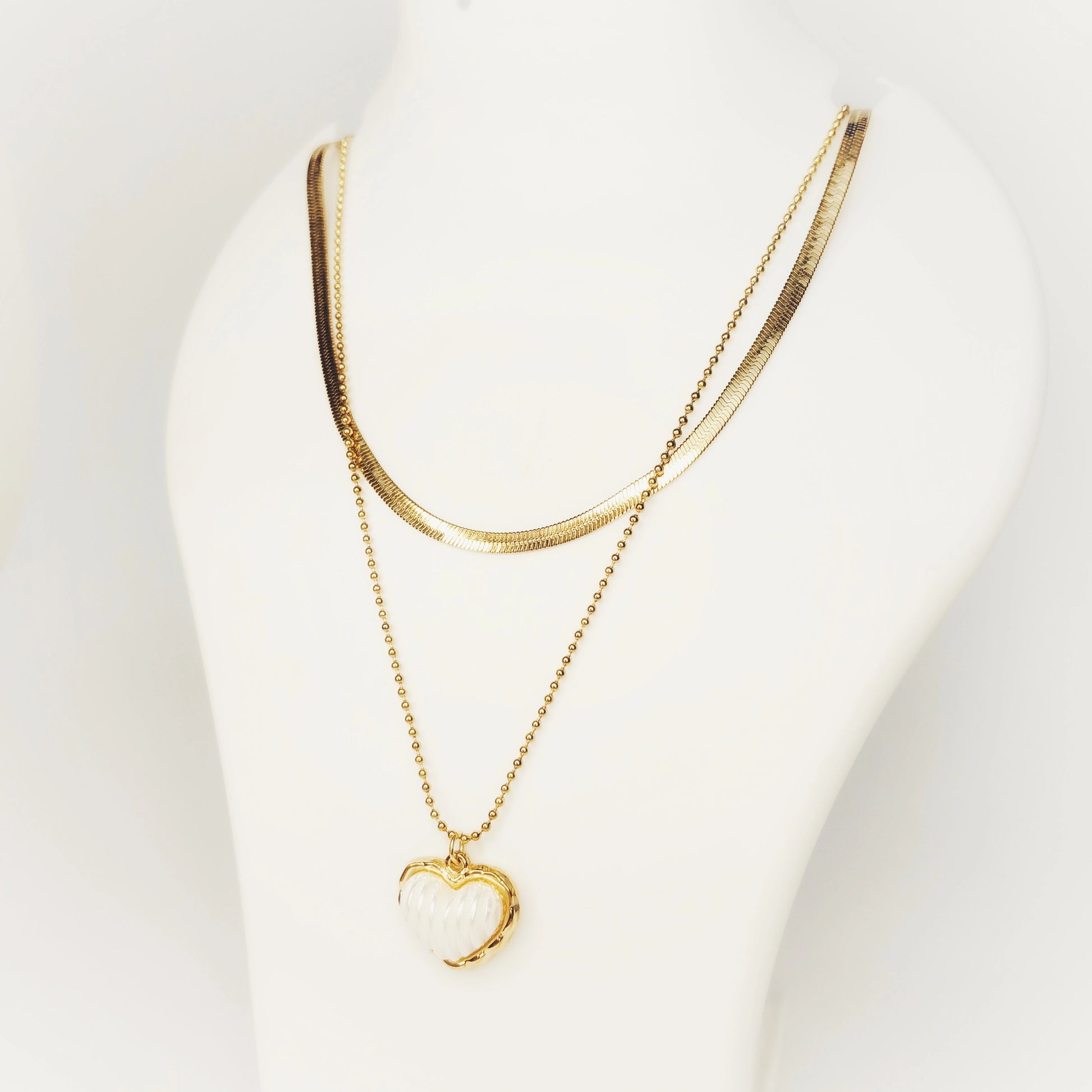 Pear Heart Layered Necklace
