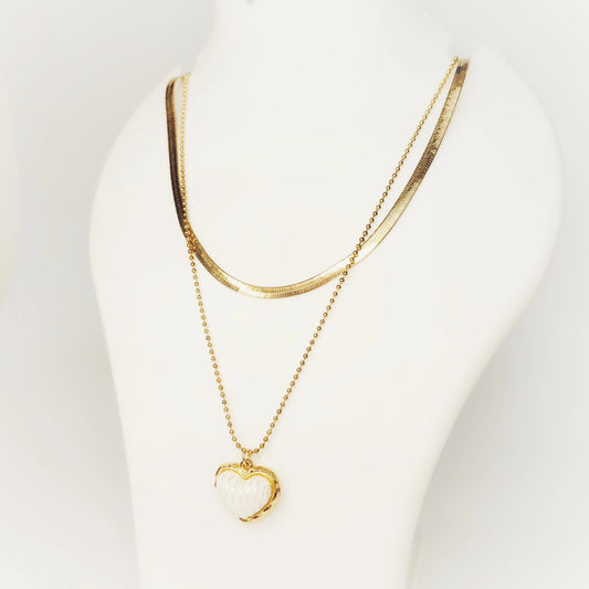 Pear Heart Layered Necklace