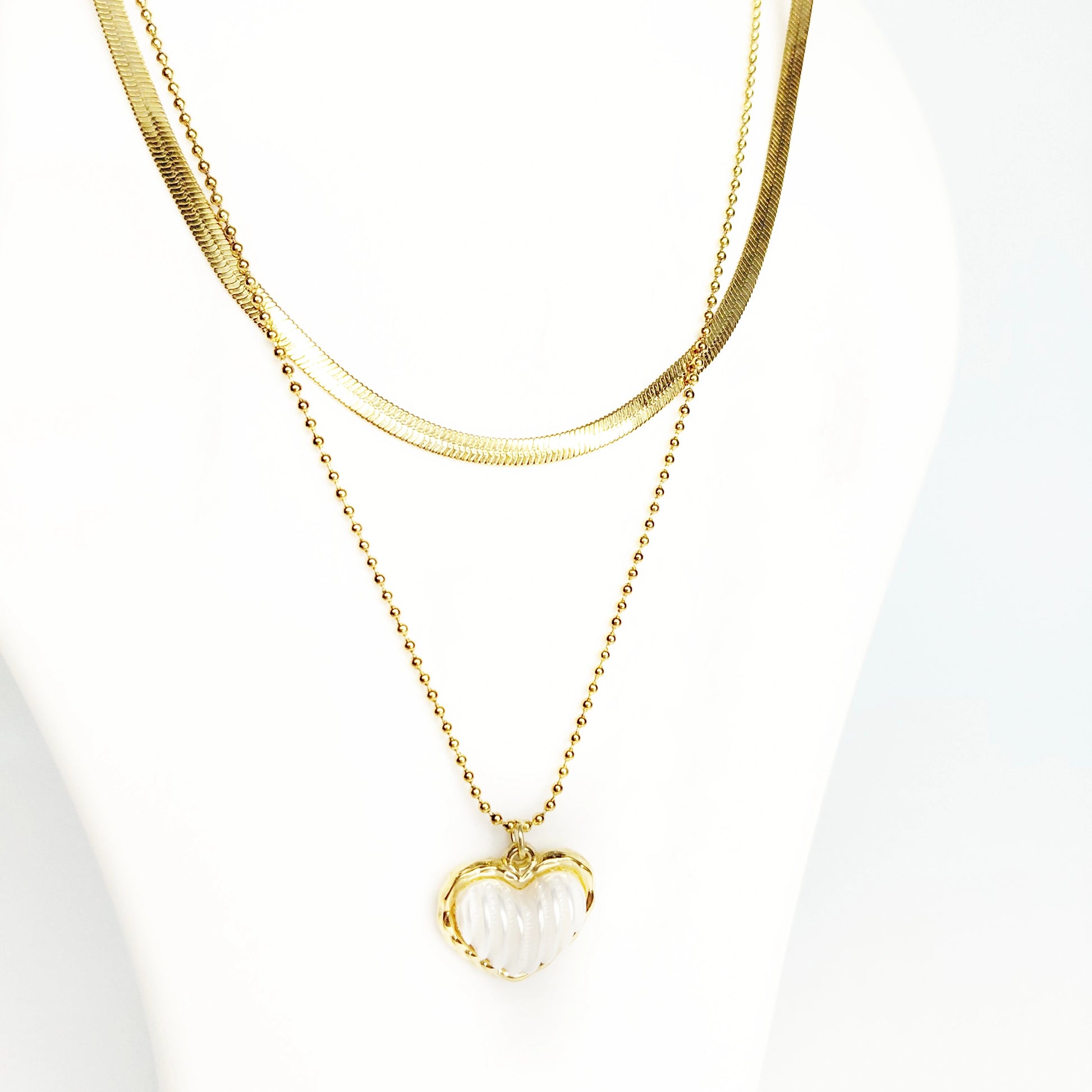 Pear Heart Layered Necklace