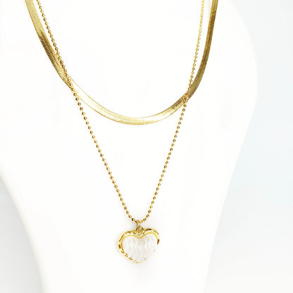 Pear Heart Layered Necklace