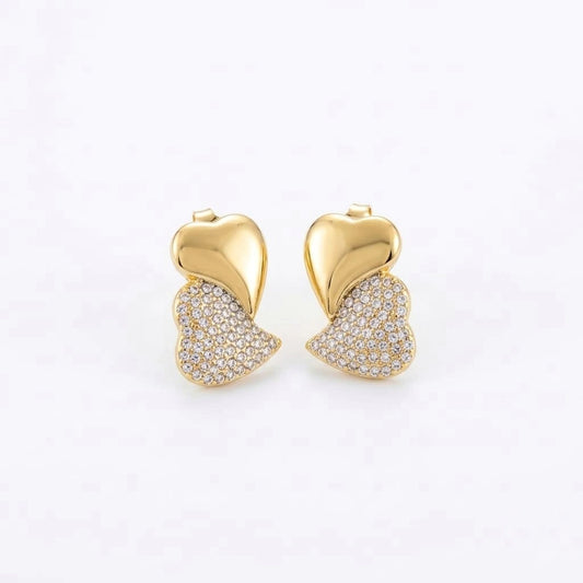 Twin Heart Stud Earrings