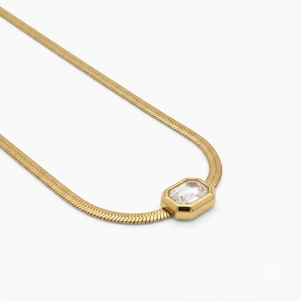 White Facet Necklace
