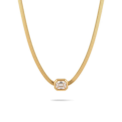 White Facet Necklace