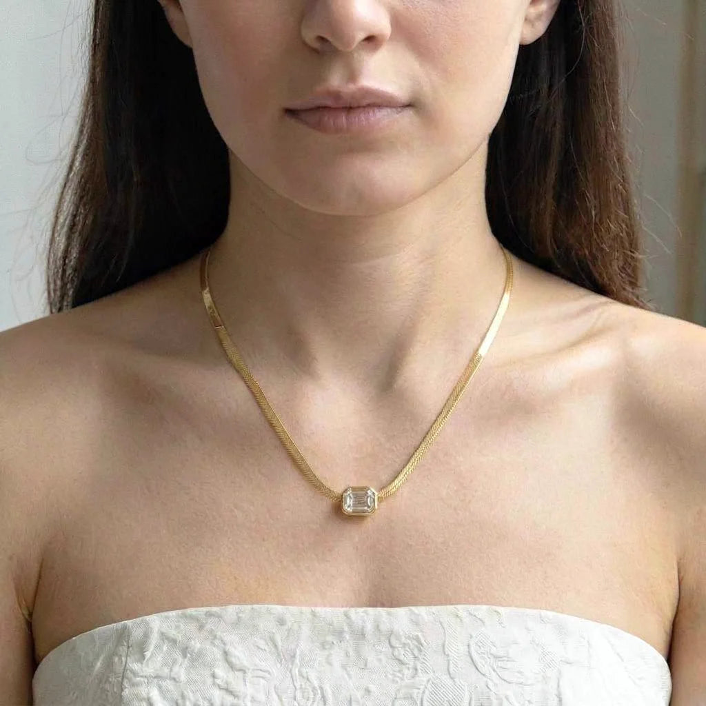 White Facet Necklace